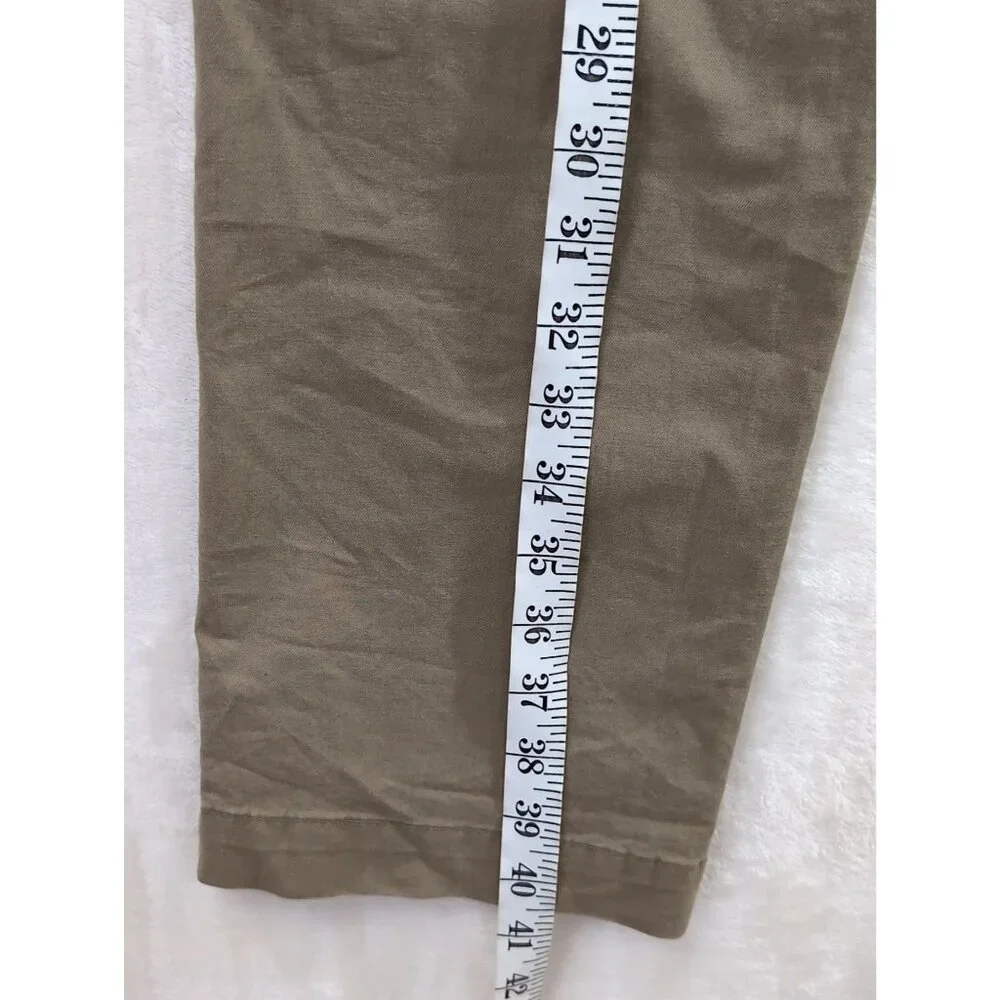 Banana Republic Aiden Chino‎ Pants Mens 31x32 Khaki Slim Fit Flat Front Preppy
